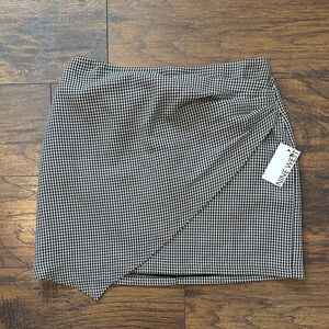 Nine West Faux Wrap Around Houndstooth Skirt